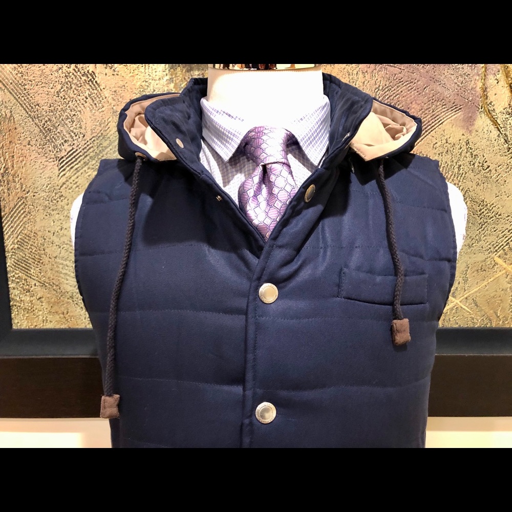NEW BRUNELLO CUCINELLI Navy Blue Vest - Size: 48